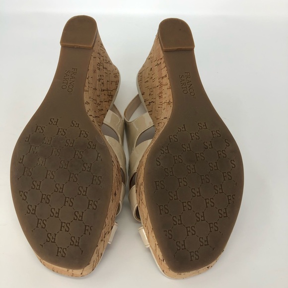FRANCO SARTO Square Toe Cork Wedge Size 9.5 - Picture 6 of 8